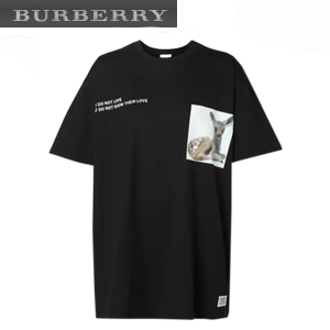 BURBERRY-45587461 버버리 몽타주 프린트 오버사이즈 티셔츠 남여공용