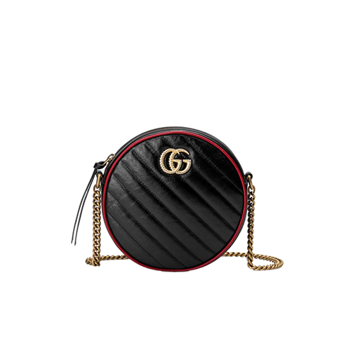 [스페셜오더]GUCCI-550154 8277 구찌 GG 마몽 블랙 미니 라운드 숄더백