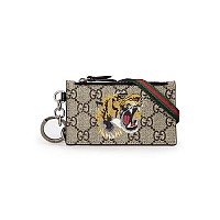 [스페셜오더]GUCCI-523903 9790 구찌 울프 프린트 블랙 GG 슈프림 Web 스트랩 동대문 카드케이스