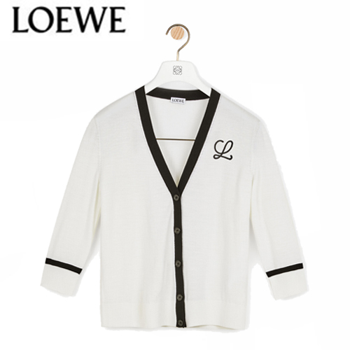 LOEWE-S3299460MC 로에베 투톤 울 가디건