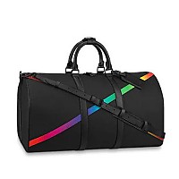 LOUIS VUITTON-M11596 루이비통 블랙 브러시드 모노그램 키폴 반둘리에 50