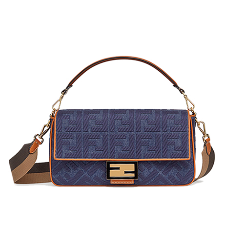 [스페셜오더]FENDI-8BR771 펜디 블루 더블 F 데님 바게트 라지