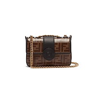 [스페셜오더]FENDI-8BT297 #팬디레플리카 브라운 더블 F 라지 체인 핸드백