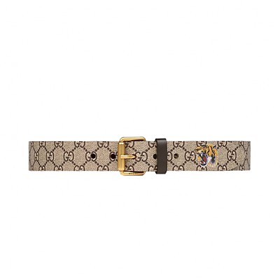 GUCCI-434520 8692 구찌 벌 프린트 GG 수프림 캔버스 남성용 벨트