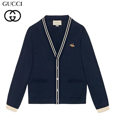 GUCCI-496443 4650 구찌 네이비 벌 모양 장식 가디건 울 니트