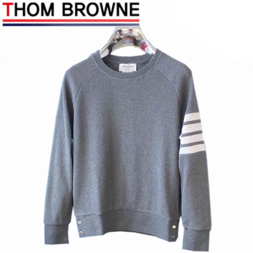 THOM BROWNE-08308 톰 브라운 그레이 스트라이프 장식 스웨트셔츠 남여공용