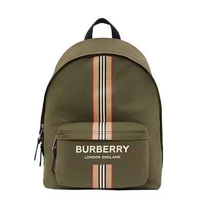 [스페셜오더]BURBERRY-80357651 버버리 그린 로고 아이콘 스트라이프 프린트 ECONYL® 백팩