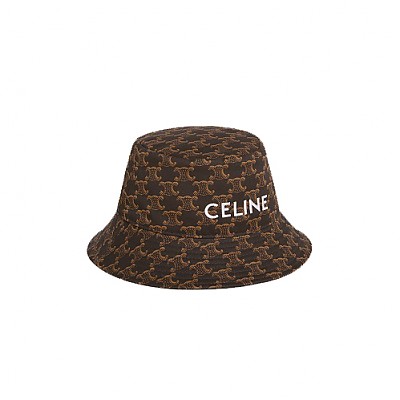 CELINE-2AUD3 셀린느 블랙 로고 프린트 버킷 햇 남녀공용 벙거지 모자