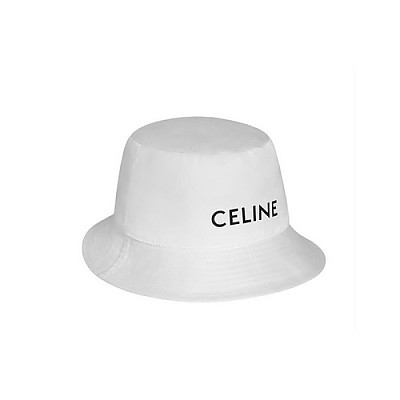 CELINE-2AUD3 셀린느 화이트 로고 프린트 버킷 햇 남녀공용 벙거지 모자