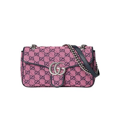 [스페셜오더]GUCCI-443497 4340 구찌 GG 마몽 블루 가죽 스몰 숄더백