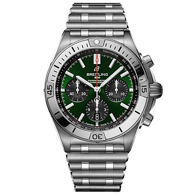 [스페셜오더]BREITLING-브라이틀링 크로노맷 B01 크로노그래프 스틸 그린 유틸리티 42mm