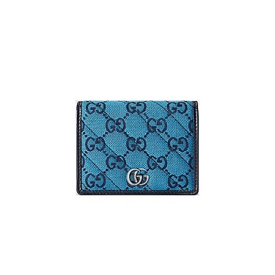 GUCCI-466492 4166 구찌 블루 GG 마몽 GG 멀티컬러 카드 지갑