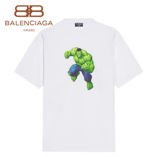 BALENCIAGA-612966 발렌시아가 화이트 HULK 2021MARVEL 티셔츠 남여공용