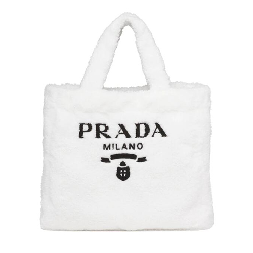 [스페셜오더]PRADA-1BG130 프라다 화이트 시어링 테리 토트 백