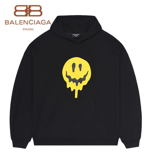 BALENCIAGA-08255 발렌시아가 블랙 아플리케 장식 후드 티셔츠 남여공용