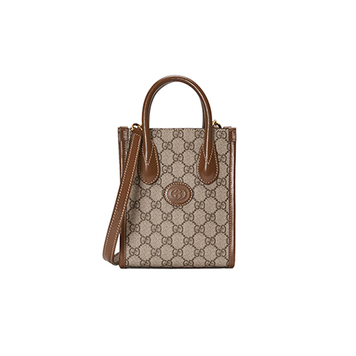 [스페셜오더]GUCCI-671623 8563 구찌 브라운 GG 인터로킹 G 미니 토트백