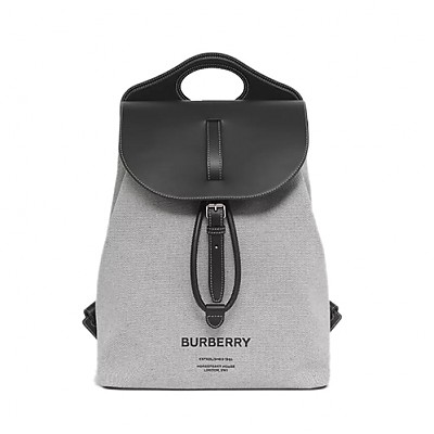 [스페셜오더]BURBERRY-80416651 버버리 블랙/그레이 호스페리 프린트 레더 포켓 백팩