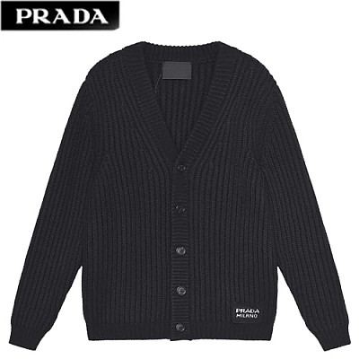 PRADA-101910 프라다 블랙 니트 코튼 가디건 남여공용