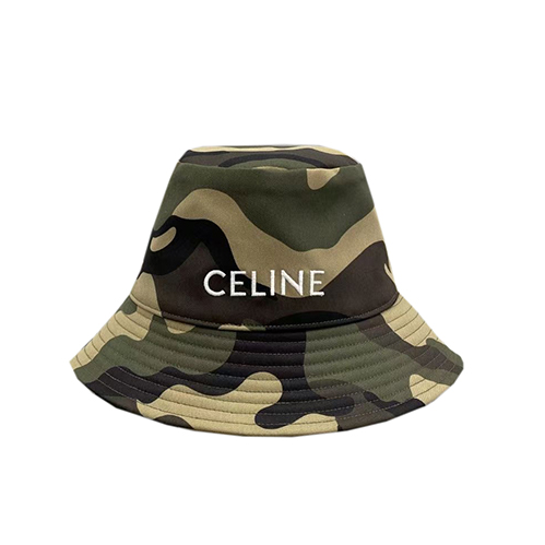 CELINE-102013 셀린느 카키 코튼 CELINE 아플리케 장식 카모플라주 버킷 햇 남여공용