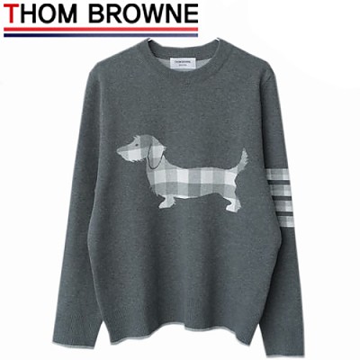 THOM BROWNE-111211 톰 브라운 블랙 체크 무늬 디테일 스웨터 남여공용