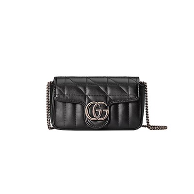 [스페셜오더]GUCCI-476433 1000 구찌 GG 마몽 블랙 수퍼 미니백