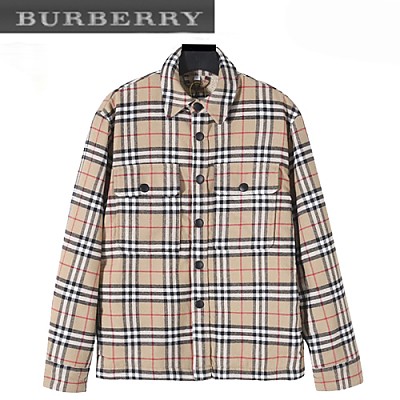 BURBERRY-01028 버버리 베이지 울 체크무늬 기모 셔츠 남여공용