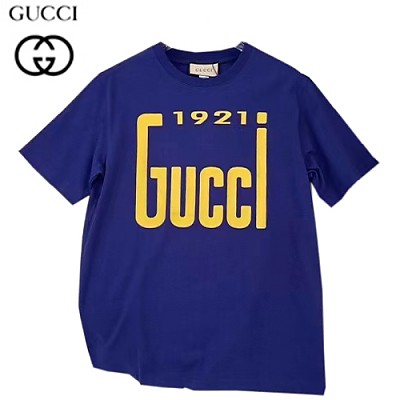 GUCC*-03212 구찌 브라운 GUCCI 1921 프린트 장식 티셔츠 남여공용