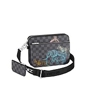 LOUIS VUITTON-M12490 루이비통 올리브 그린 모노그램 섀도우 트리오 메신저