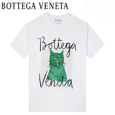 BOTTEGA VENE**-04079 보테가 베네타 화이트/퍼플 프린트 장식 티셔츠 남성용