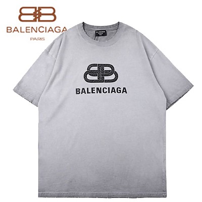 BALENCIA**-042013 발렌시아가 그레이 아플리케 장식 빈티지 티셔츠 남성용