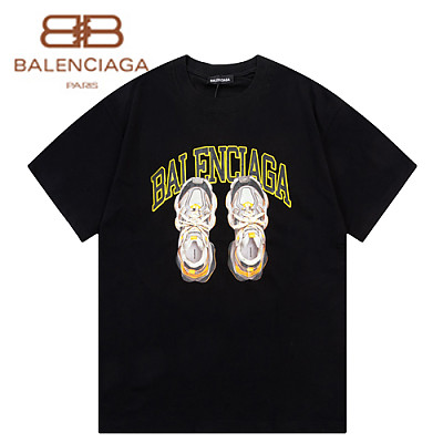 BALENCIAGA-042016 발렌시아가 블랙 프린트 장식 티셔츠 남여공용