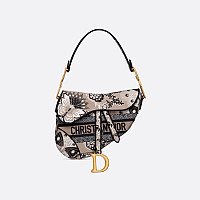 [스페셜오더]DIOR-디올 블루 Toile de Jouy 자수 Saddle 백 25cm