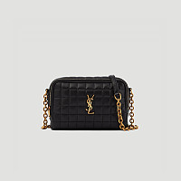 YSL-743346 생 로랑 블랙 램스킨 카산드라 체인 클러치 23cm