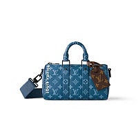 LOUIS VUITTON-M11595 루이비통 블랙 브러시드 모노그램 키폴 반둘리에 25