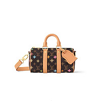 LOUIS VUITTON-M11595 루이비통 블랙 브러시드 모노그램 키폴 반둘리에 25