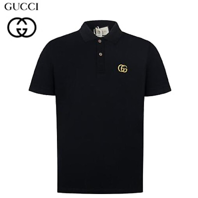 GUCCI-06018 구찌 화이트 GG 아플리케 장식 폴로 티셔츠 남성용