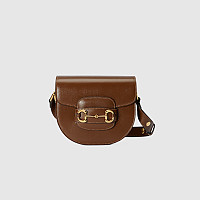 GUCCI-‎760191 구찌 블랙레더 홀스빗 1955 라운드 미니 숄더백 18cm