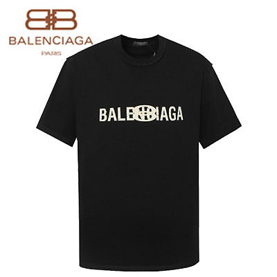 BALENCIAGA-062214 발렌시아가 블랙 프린트 장식 티셔츠 남여공용