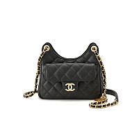 CHANEL-AS4322 샤넬 크루즈 블랙 미디엄 호보 핸드백 21.5cm