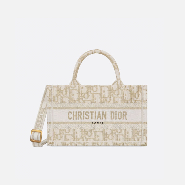 DIOR-디올 골드톤 Oblique 자수 Book Tote 미니 백 21.5cm - S5573CTQR_M981