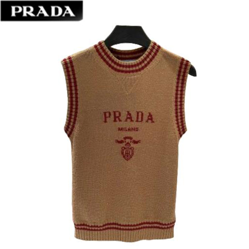 PRADA-082015 프라다 카멜/레드 니트 코튼 베스트 여성용