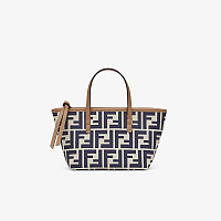 FENDI-펜디 베이지 FF 자카드 롤 미니 쇼퍼백 15.5cm - 8BS096AOVJF1PIQ