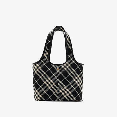 Burberry-버버리 샌드 코튼 체크 스몰 숄더 백 26.5cm - 80946781