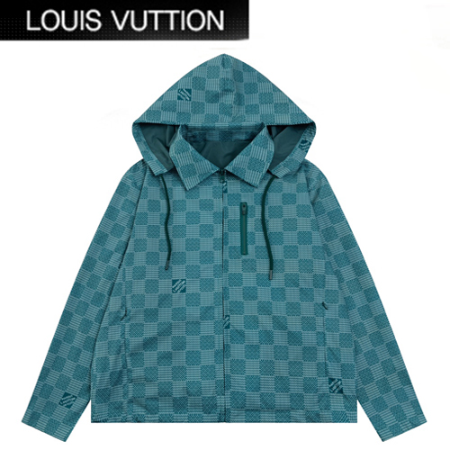 LOUIS VUITTON-08261 루이비통 블루 다미에 바람막이 후드 재킷 남성용