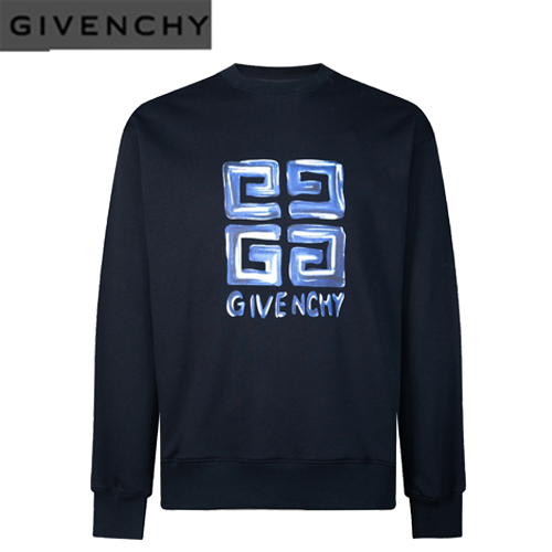 GIVENCHY-08266 지방시 블랙/블루 4G 로고 프린트 장식 스웨트셔츠 남여공용