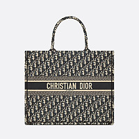 DIOR-디올 에크루/그레이 Oblique 자수 Dior Book Tote 라지 토트백 42cm - M1286ZRIW_M20I