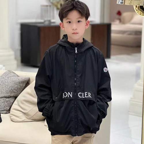 MONCLER-09095 몽클레어 블랙 나일론 바람막이 후드 재킷 아동용