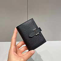 HERMES-에르메스 블랙/골드 앱송 베안 미니 카드 홀더 10.5cm