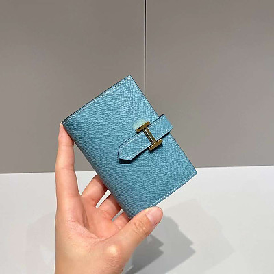 HERMES-에르메스 골드/골드 앱송 베안 미니 카드 홀더 10.5cm