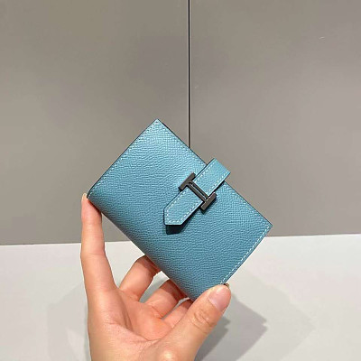 HERMES-에르메스 에토프/골드 앱송 베안 미니 카드 홀더 10.5cm